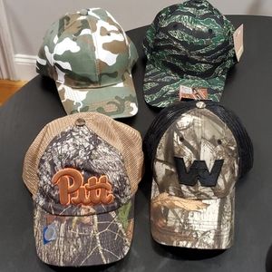 Camo hats set of 4 incl. Pitt & Western Star NWT